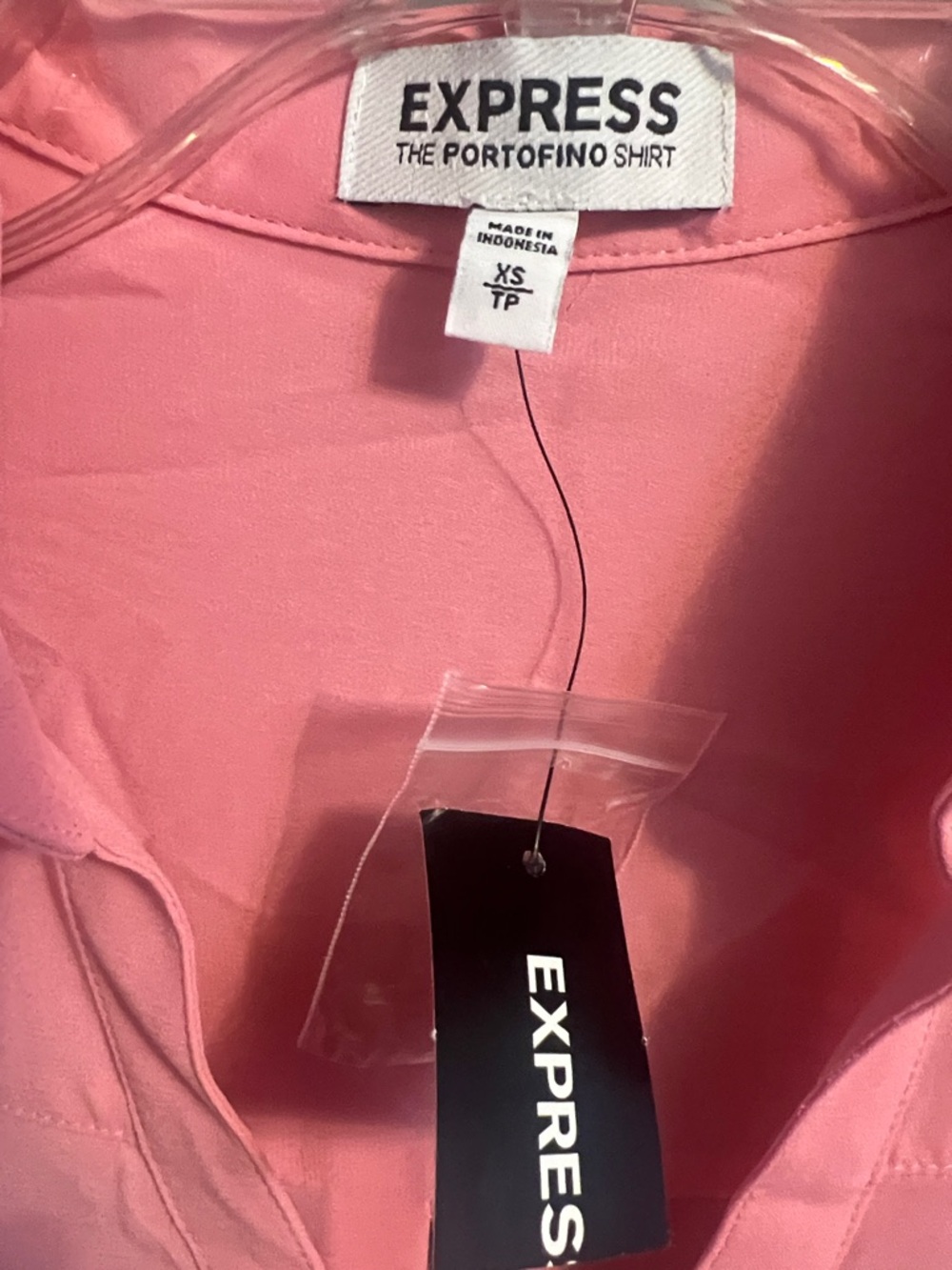 EXPRESS Bubble Gum Pink Portofino  Button-Down Shirt - Picture 2 of 4